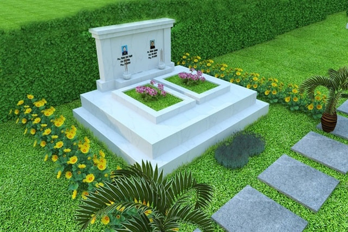 mộ đơn đá trắng