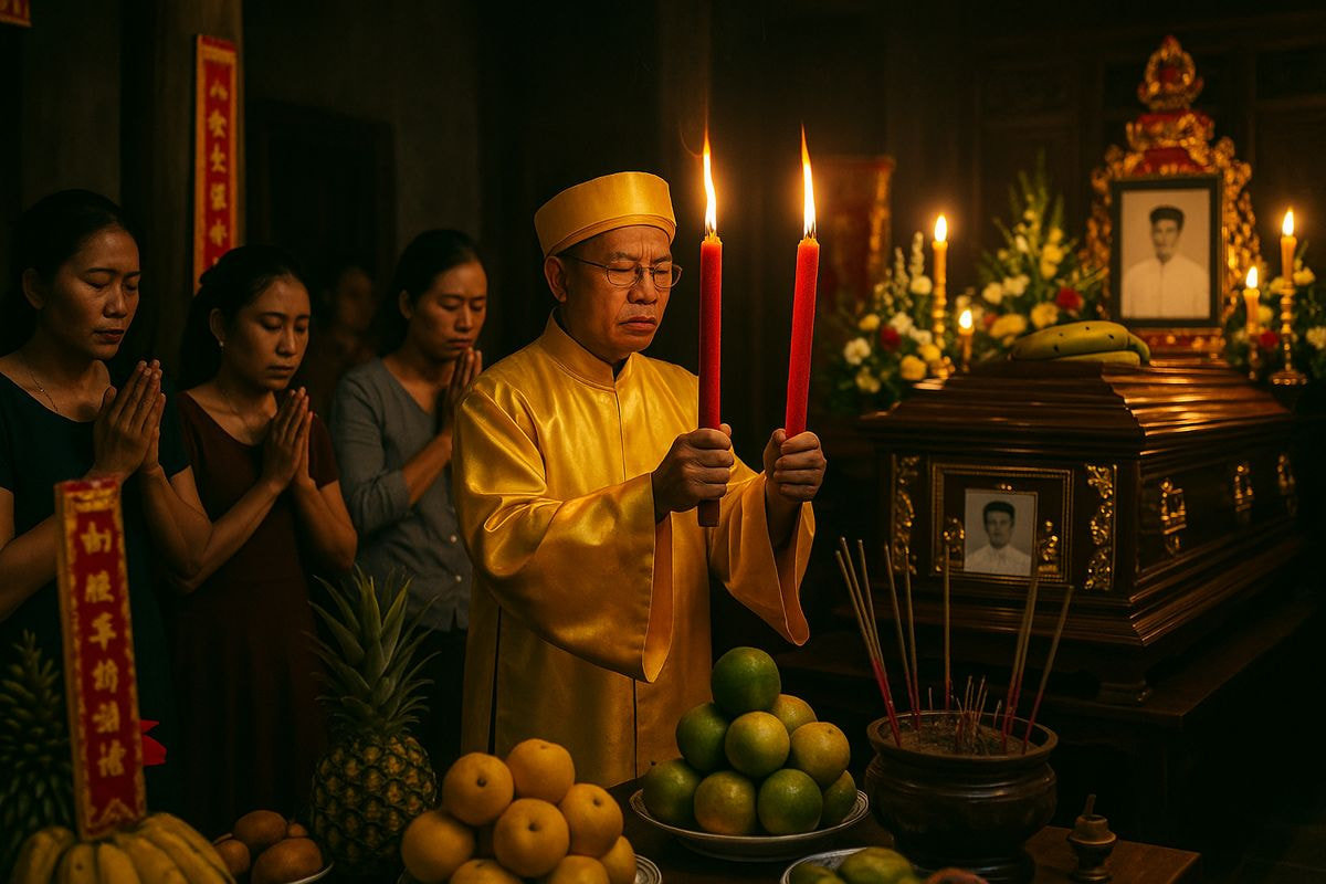 Đèn cầy bái quan trong đám tang