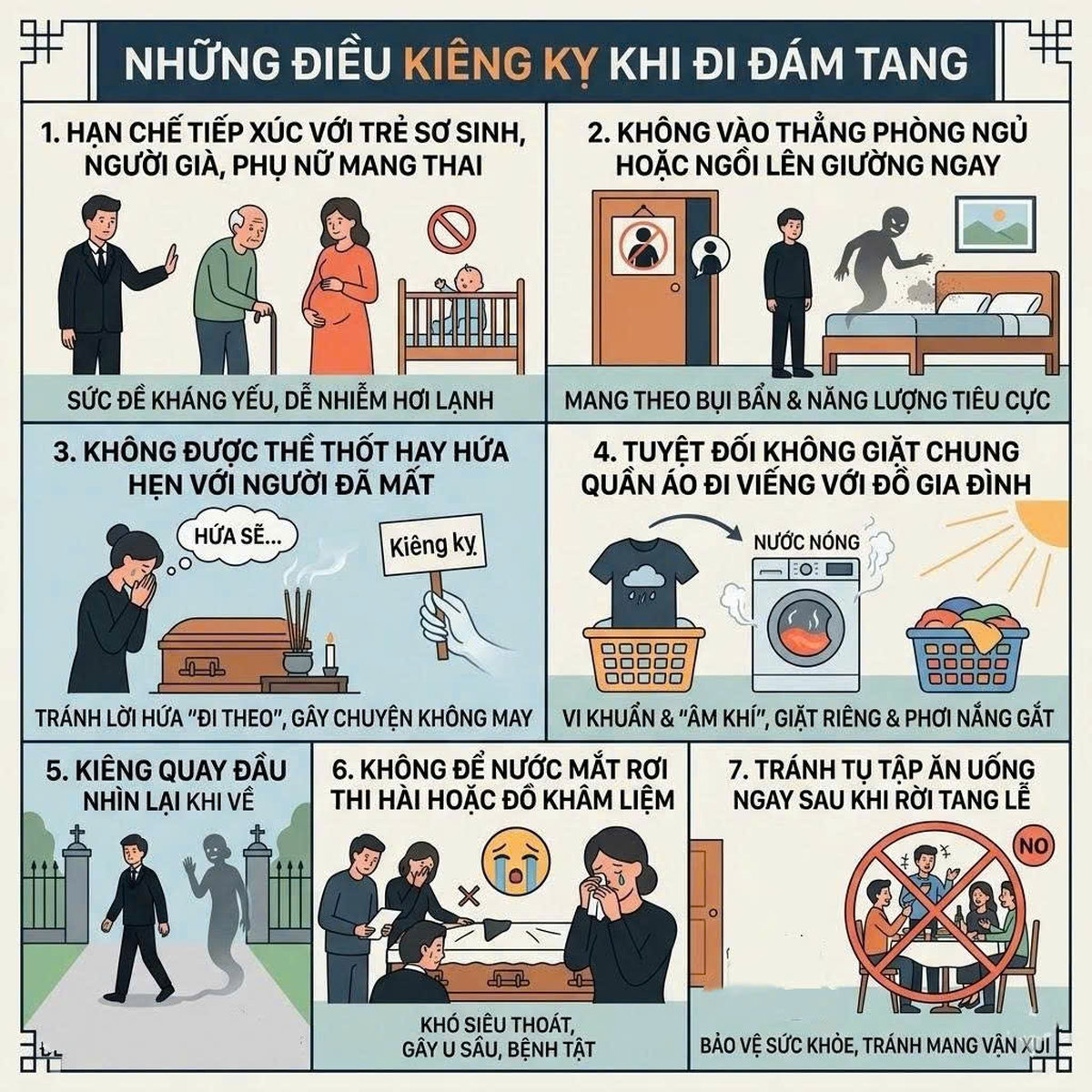 Điều kiêng kỵ người đi đám tang về