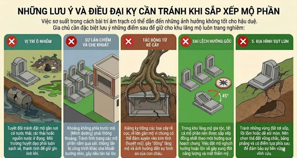 sắp xếp mộ phần chuẩn phong thủy