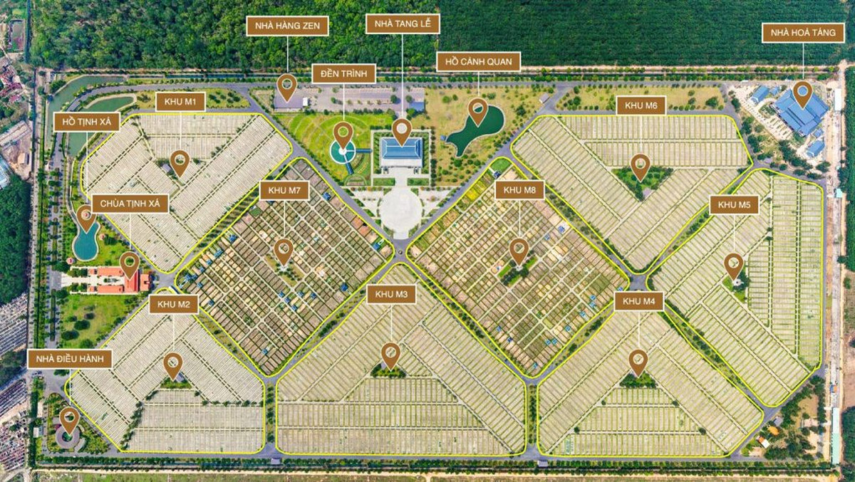 Vị trí phân khu hoa viên nghĩa trang Sala Garden

