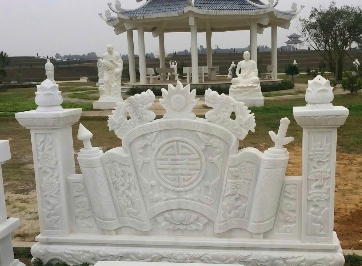 Bình phong đá trắng