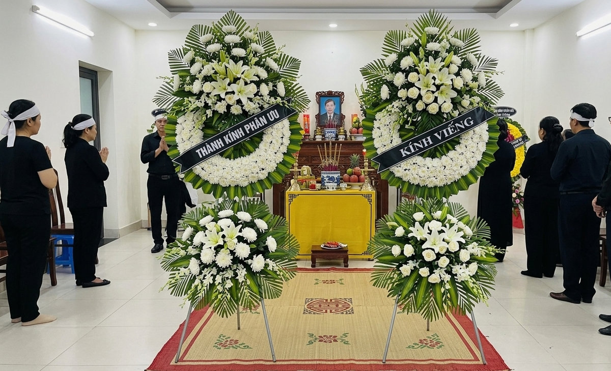 Hoa trắng trong tang lễ nhẹ nhàng, sâu lắng
