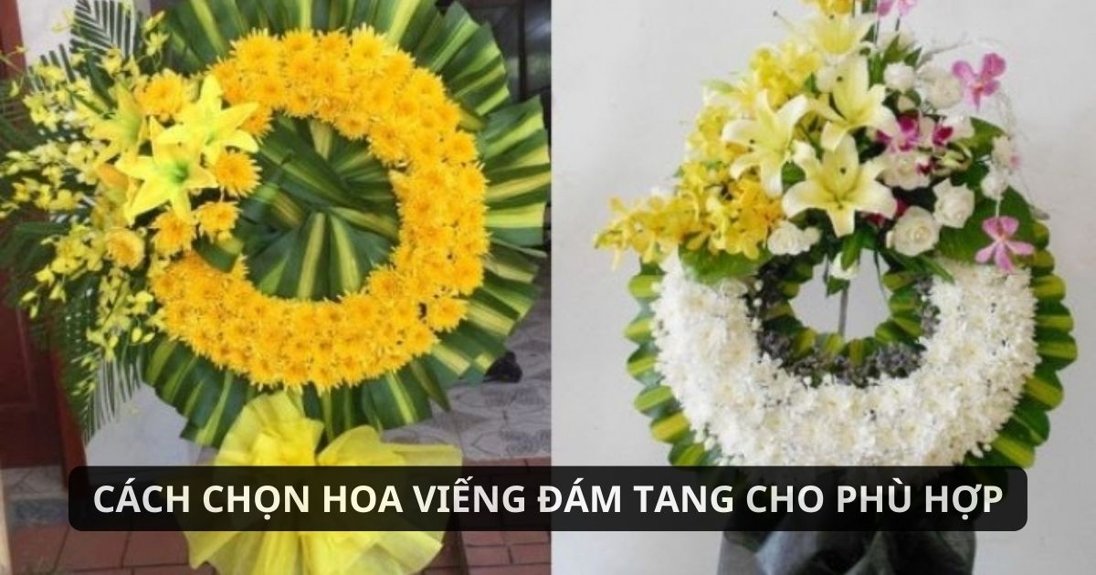 Vòng hoa viếng tang lễ trang trọng với sắc trắng tinh tế, thể hiện lòng kính trọng và sự chia buồn chân thành.