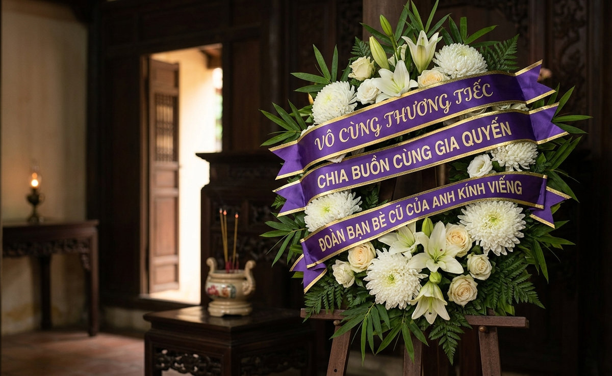 Vòng hoa chia buồn đạo công giáo