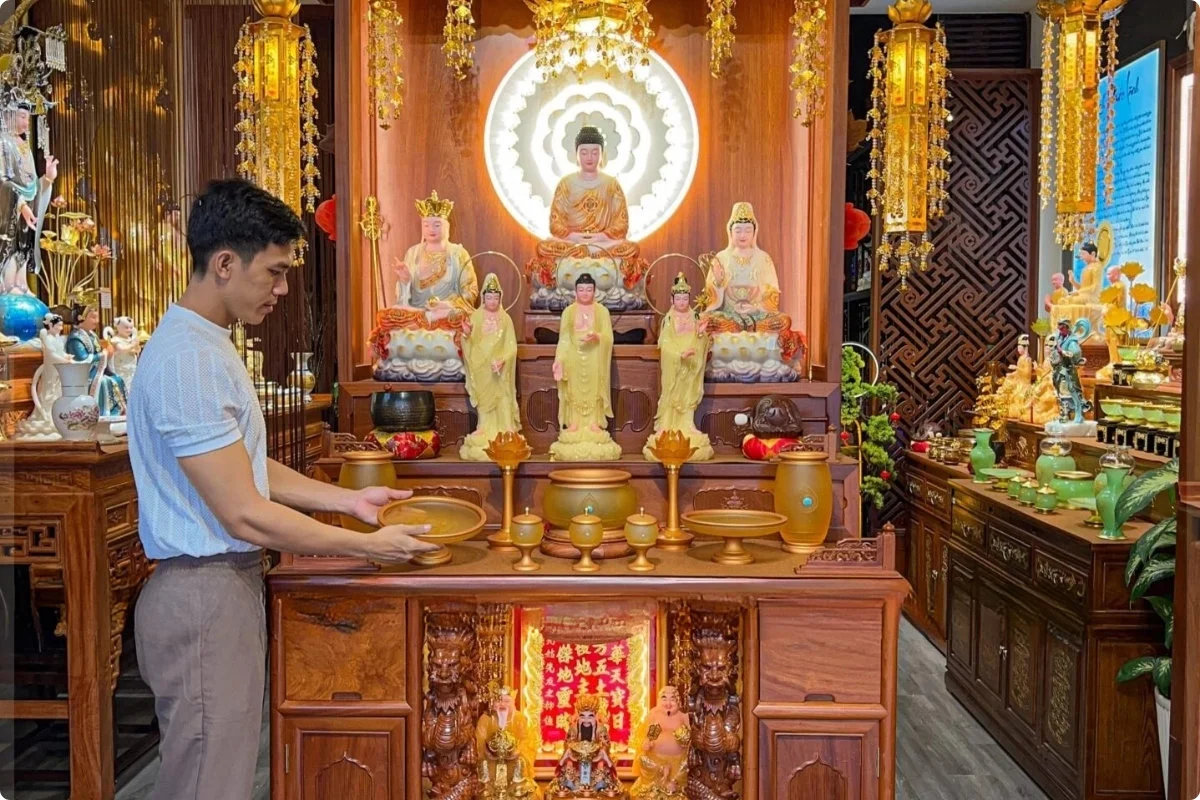 dọn dẹp bàn thờ đón tết bàn thờ Phật