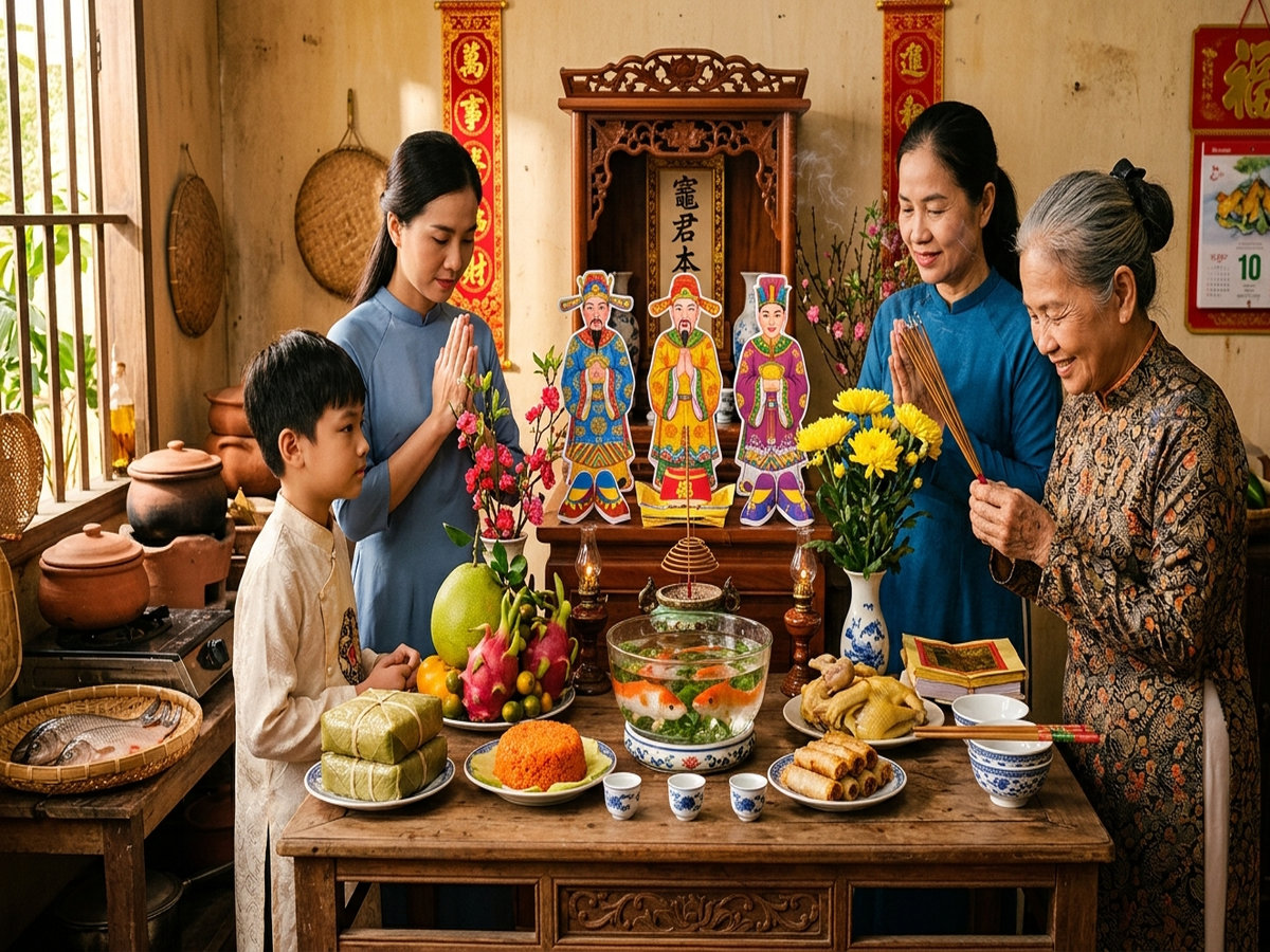 Phong tục ngày Tết cúng ông Công ông Táo
