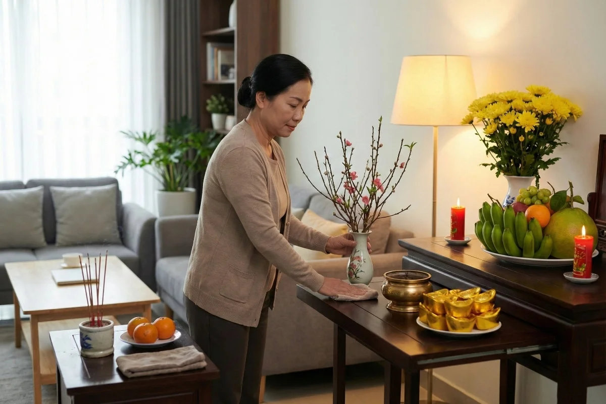 ý nghĩa dọn dẹp bàn thờ đón tết