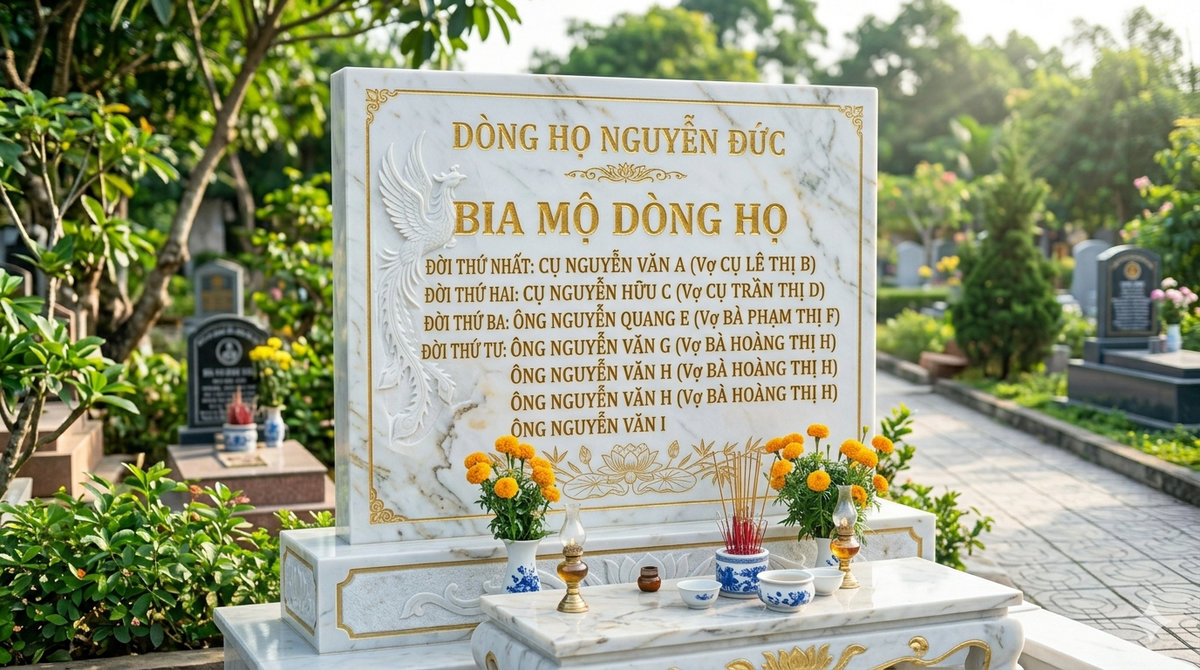 Cách ghi bia mộ dòng họ đúng nghi thức tâm linh