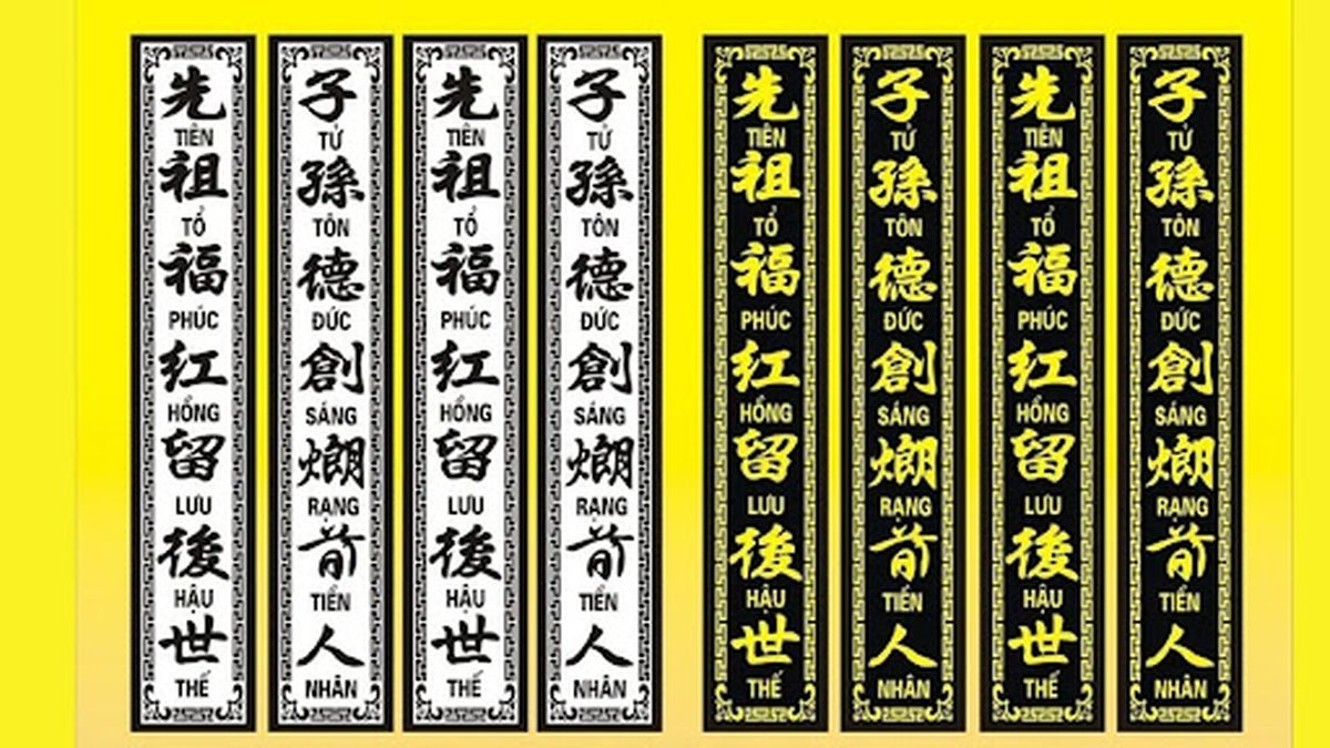 Câu đối lăng mộ gia đình Hán tự