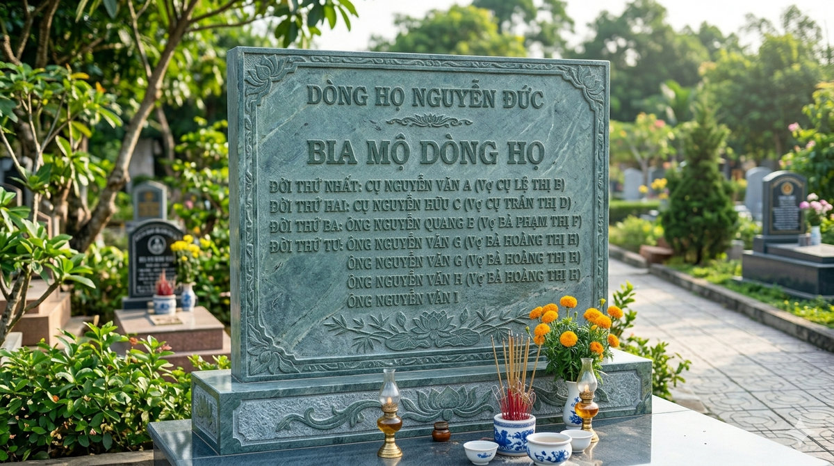 Chi tiết cách ghi bia mộ dòng họ
