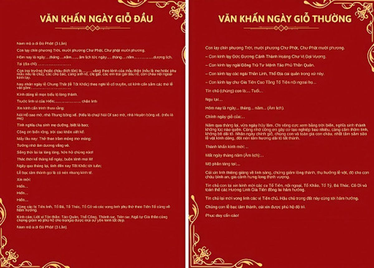mẫu văn khấn cúng thất