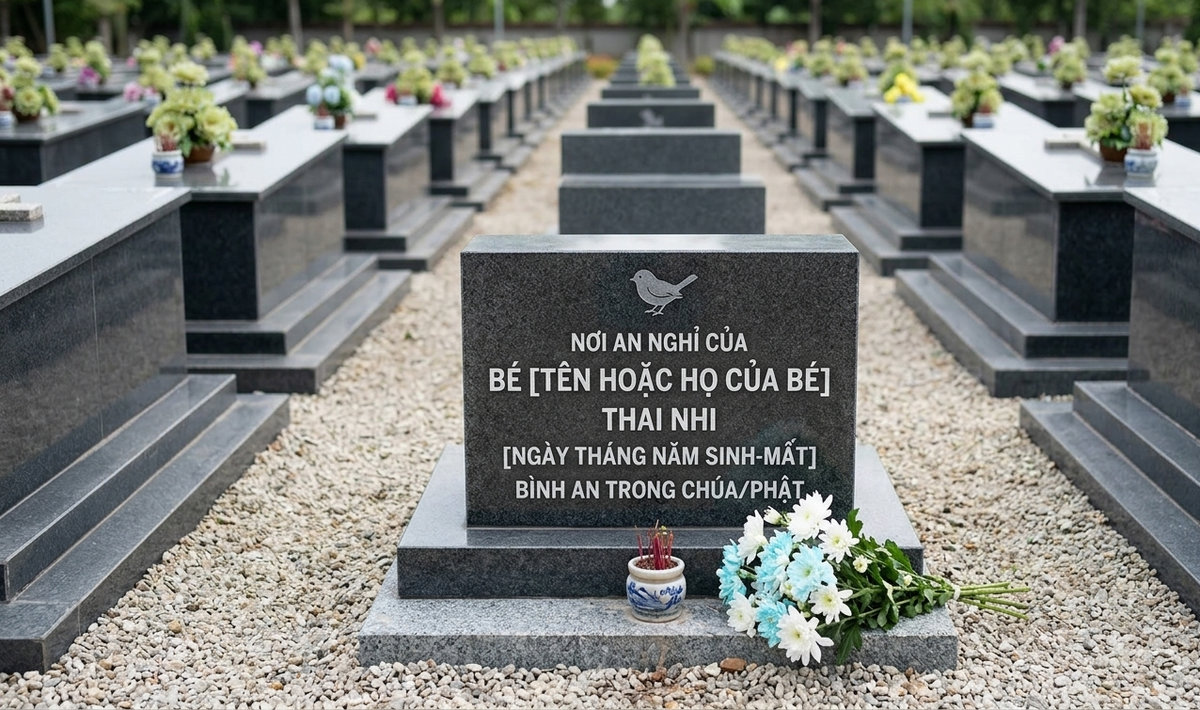 Ví dụ cách ghi bia mộ thai nhi đầy đủ và dễ hiểu
