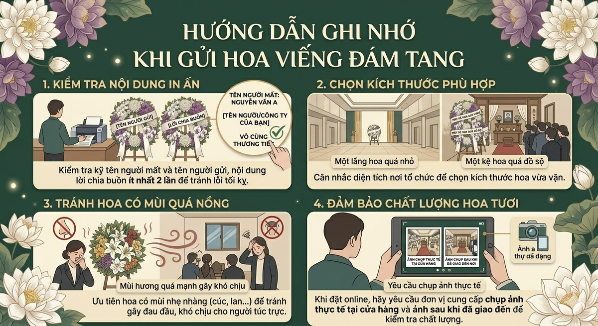 lưu ý khi gửi hoa viếng đám tang